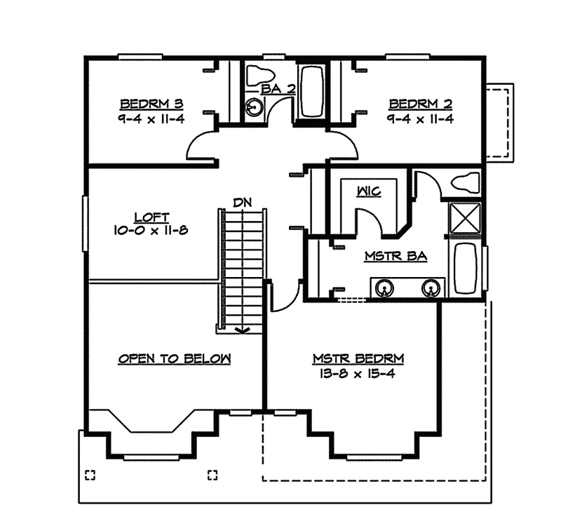Traditional House Plan Second Floor - Oak Grove Bluffs Craftsman Home 071D-0035 - Shop House Plans and More