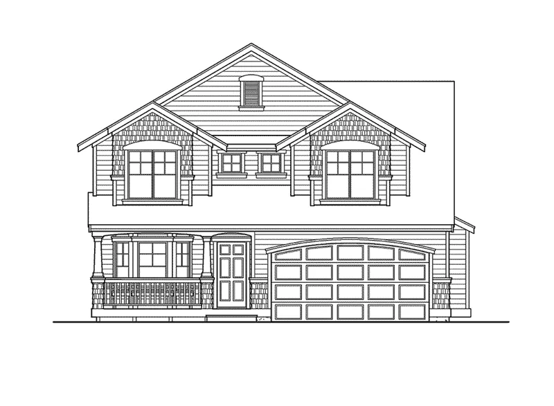 Traditional House Plan Front Elevation - Oak Grove Bluffs Craftsman Home 071D-0035 - Shop House Plans and More