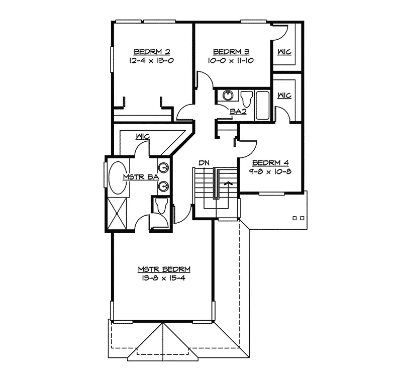 Tudor House Plan Second Floor - Essex Mill Country Home 071D-0042 - Search House Plans and More