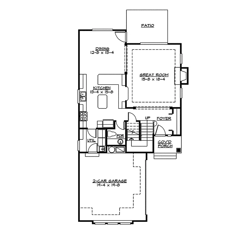 Modern House Plan First Floor - Valcour Craftsman Home 071D-0047 - Shop House Plans and More
