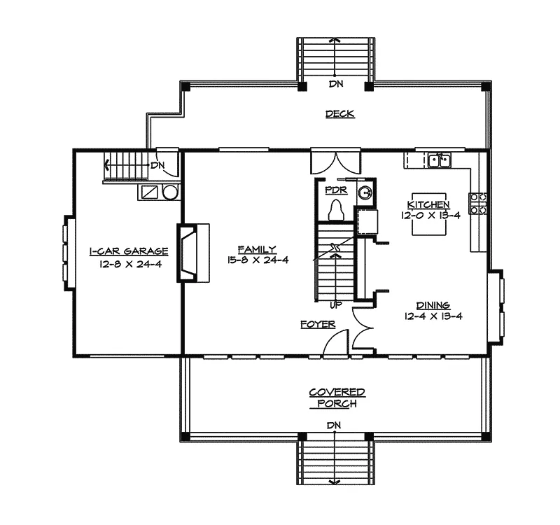 Country House Plan First Floor - Mayes Hill Shingle Style Home 071D-0048 - Shop House Plans and More