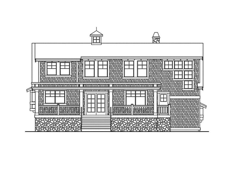 Country House Plan Rear Elevation - Mayes Hill Shingle Style Home 071D-0048 - Shop House Plans and More