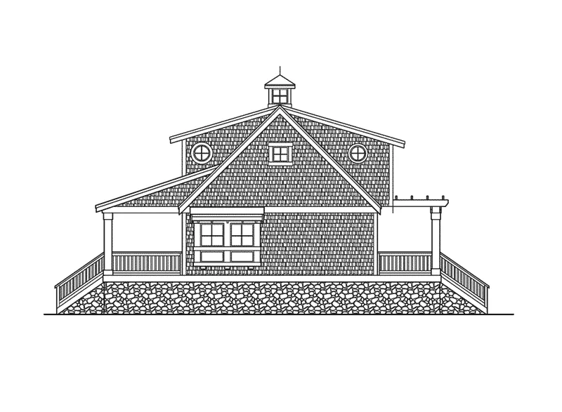Country House Plan Right Elevation - Mayes Hill Shingle Style Home 071D-0048 - Shop House Plans and More