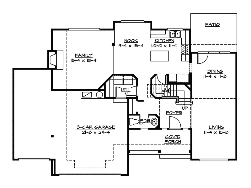 Southern House Plan First Floor - Winkler Craftsman Home 071D-0050 - Shop House Plans and More