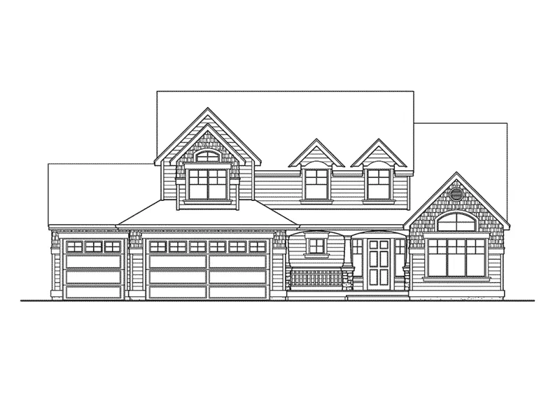 Southern House Plan Front Elevation - Winkler Craftsman Home 071D-0050 - Shop House Plans and More