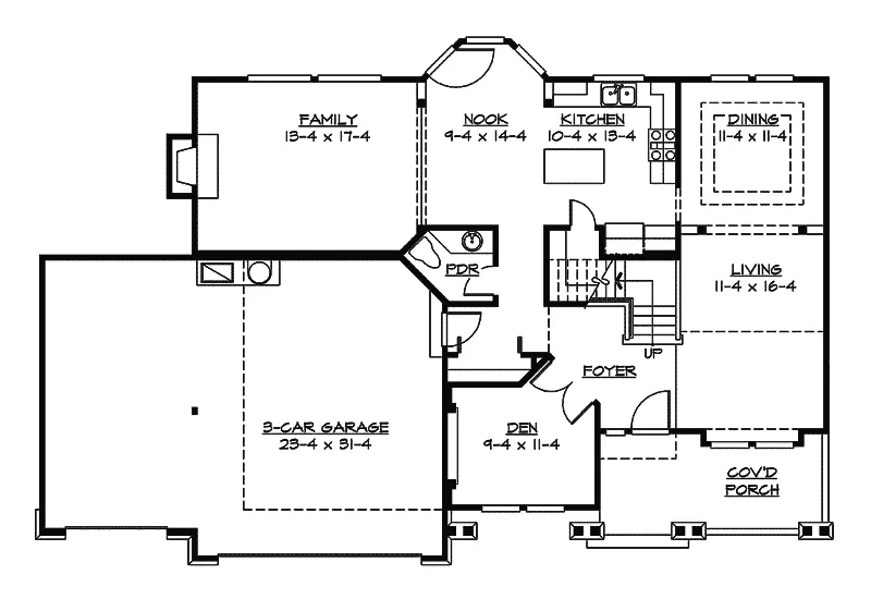 Southern House Plan First Floor - Orchard Farm Craftsman Home 071D-0056 - Shop House Plans and More