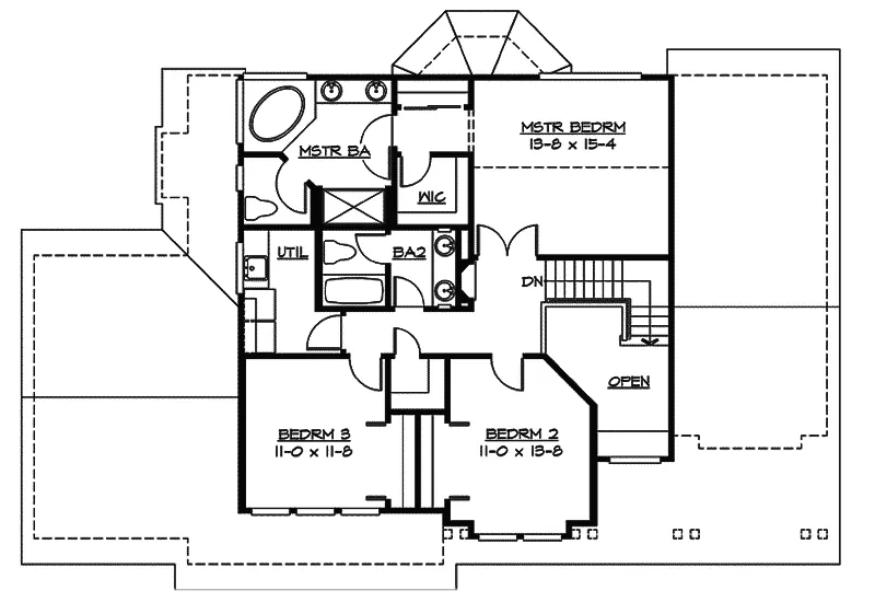 Southern House Plan Second Floor - Orchard Farm Craftsman Home 071D-0056 - Shop House Plans and More