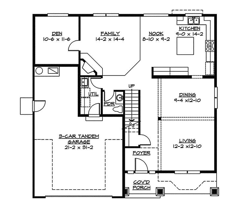 Craftsman House Plan First Floor - Jonesburg Craftsman Home 071D-0062 - Search House Plans and More