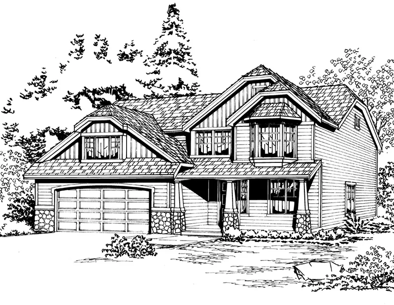 Craftsman House Plan Front Image of House - Jonesburg Craftsman Home 071D-0062 - Search House Plans and More