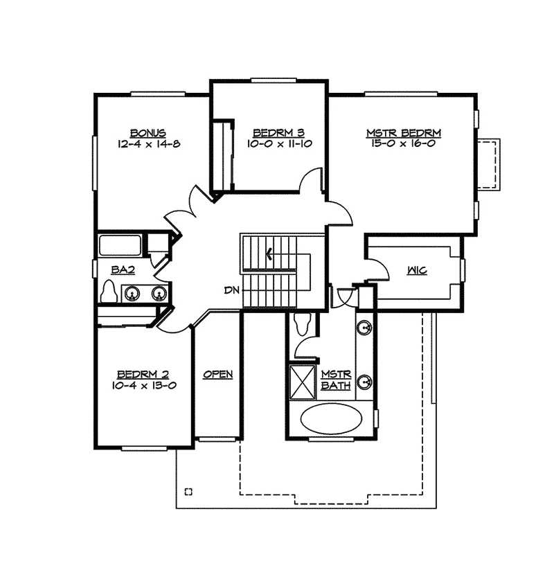Traditional House Plan Second Floor - Croydon Tudor Style Home 071D-0064 - Search House Plans and More