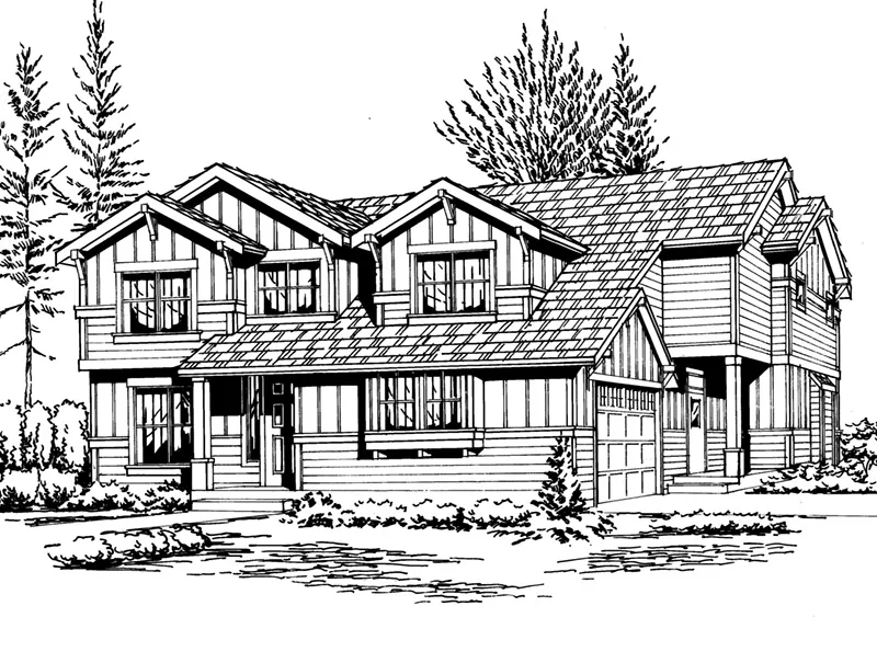 Traditional House Plan Front Image of House - Croydon Tudor Style Home 071D-0064 - Search House Plans and More