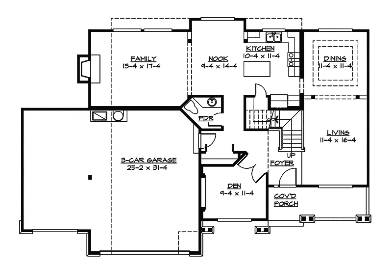 Country House Plan First Floor - Scotland Crest Tudor Style Home 071D-0066 - Shop House Plans and More