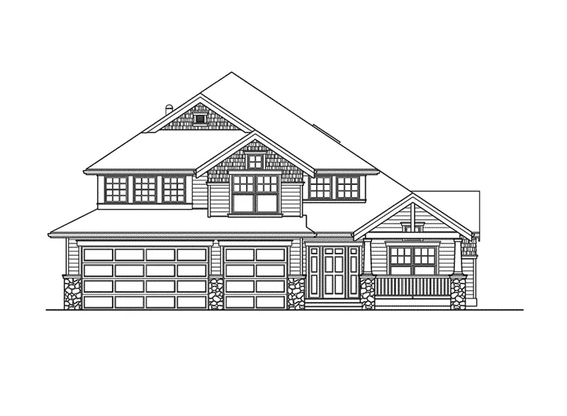 Modern House Plan Front Elevation - Powderhorn Pass Rustic Home 071D-0077 - Shop House Plans and More