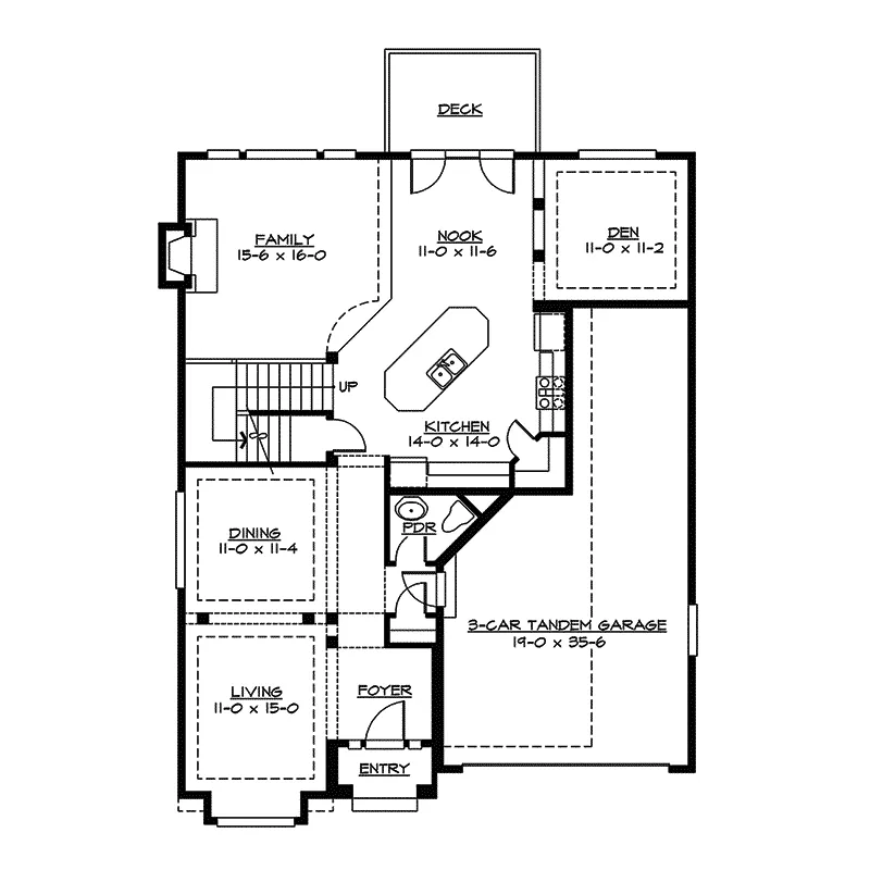 Southern House Plan First Floor - Beachland Tudor Home 071D-0082 - Search House Plans and More