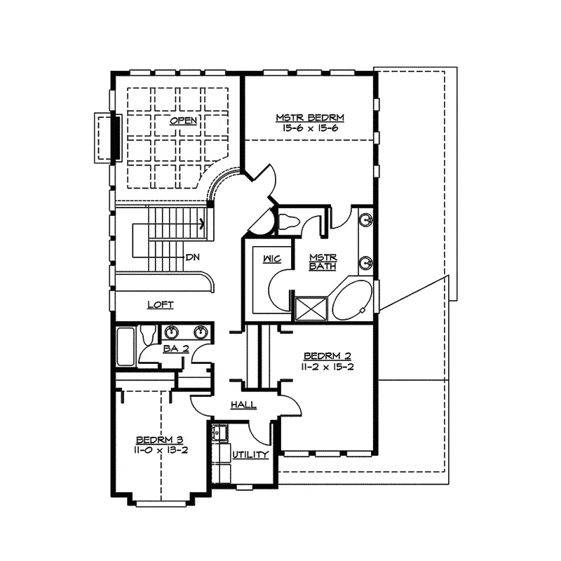 Southern House Plan Second Floor - Beachland Tudor Home 071D-0082 - Search House Plans and More