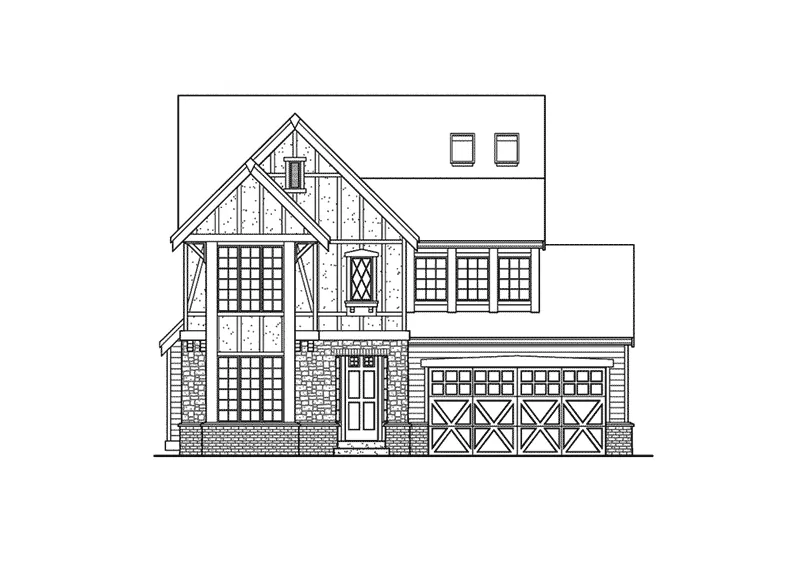 Southern House Plan Front Elevation - Beachland Tudor Home 071D-0082 - Search House Plans and More