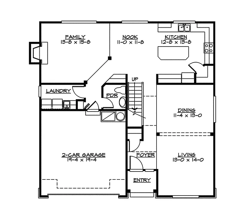 Arts & Crafts House Plan First Floor - Glenallen Creek Craftsman Home 071D-0088 - Search House Plans and More