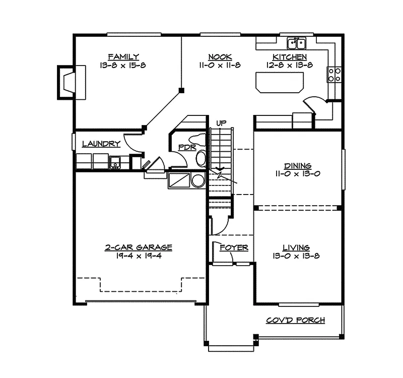 Modern House Plan First Floor - Glen Arden Craftsman Home 071D-0089 - Search House Plans and More
