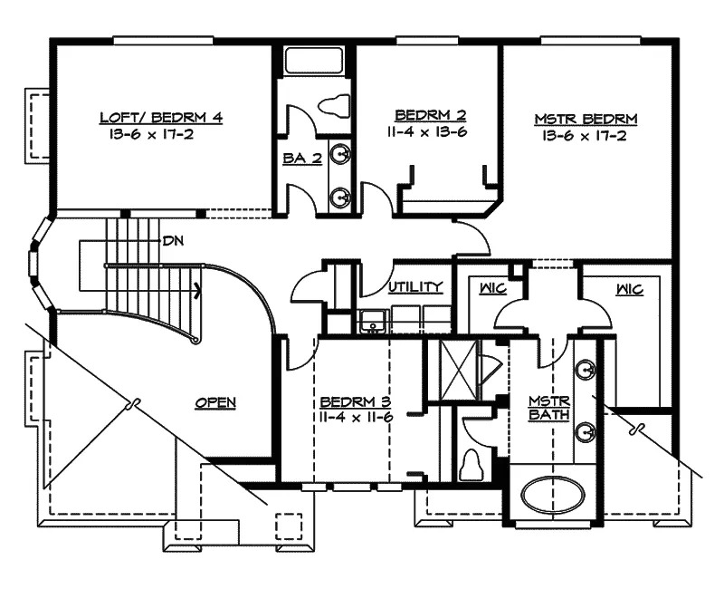 Craftsman House Plan Second Floor - Augustine Woods Tudor Home 071D-0093 - Search House Plans and More