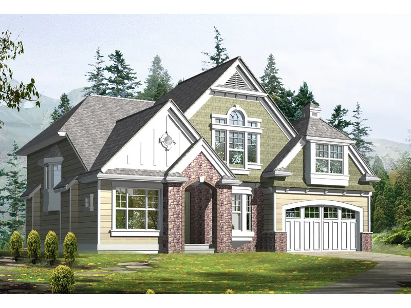 Craftsman House Plan Front Image of House - Augustine Woods Tudor Home 071D-0093 - Search House Plans and More