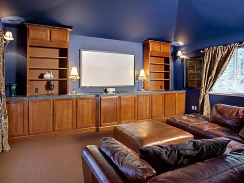 Traditional House Plan Theater Room Photo 01 - Mango Sleek Sunbelt Home 071D-0094 - Shop House Plans and More
