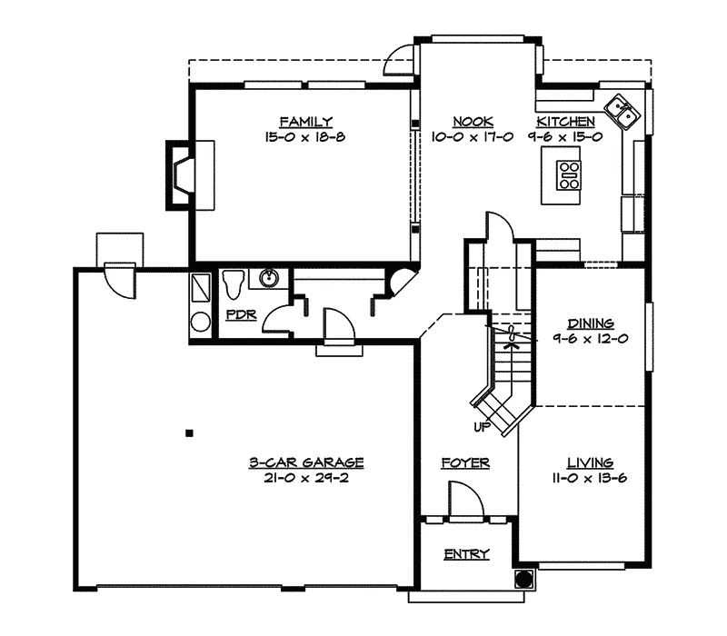 Country House Plan First Floor - Melton Country Home 071D-0095 - Shop House Plans and More