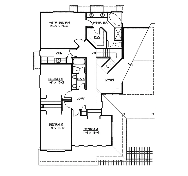 Country House Plan Second Floor - Hedgebur Craftsman Home 071D-0098 - Search House Plans and More