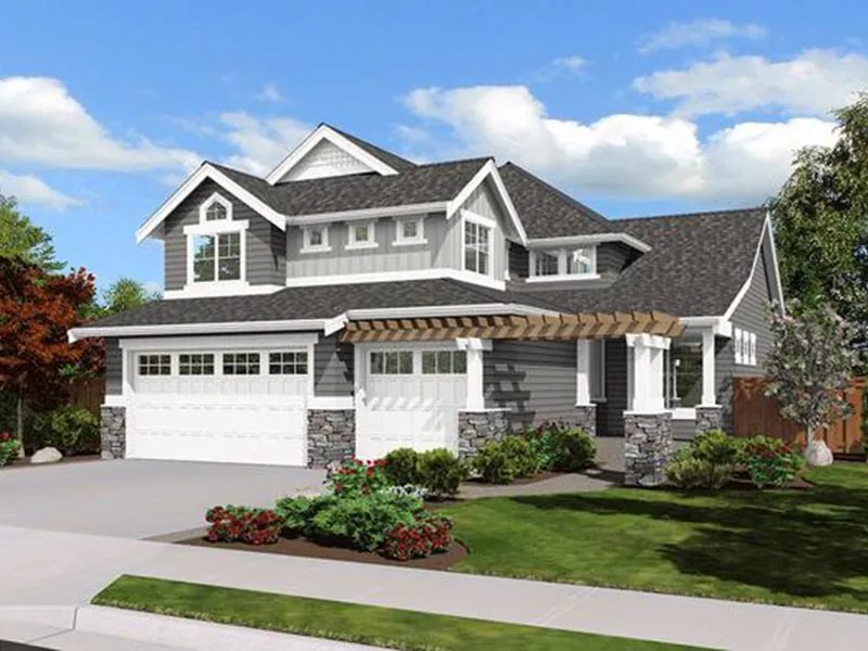 Country House Plan Front Photo 02 - Hedgebur Craftsman Home 071D-0098 - Search House Plans and More
