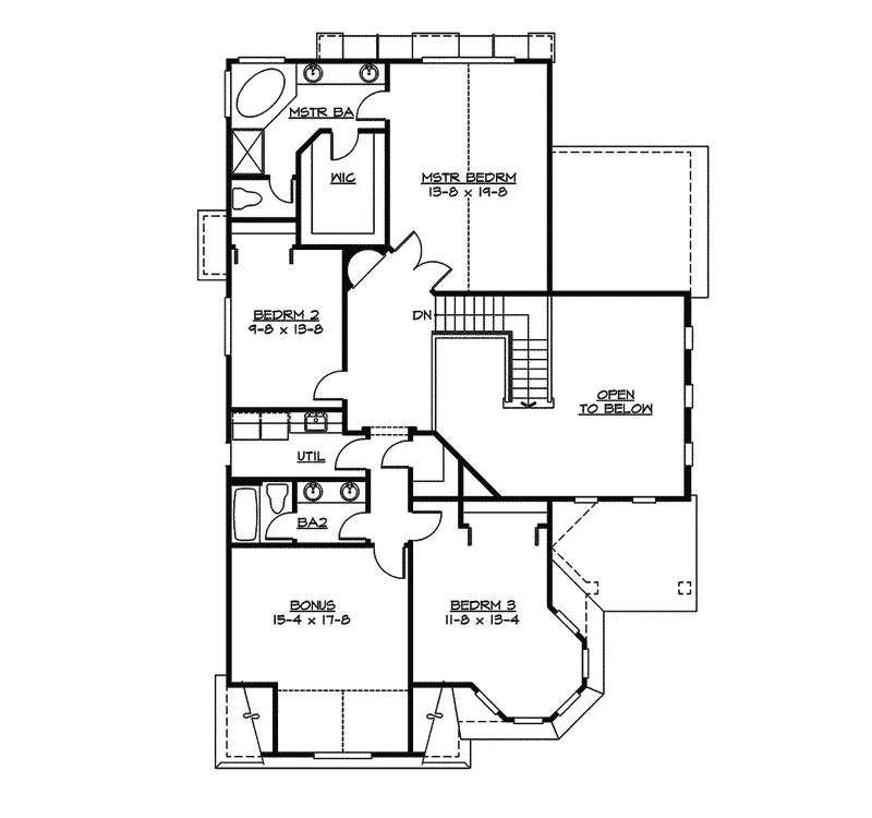 Craftsman House Plan Second Floor - Lynnbrook Shingle Style Home 071D-0101 - Shop House Plans and More
