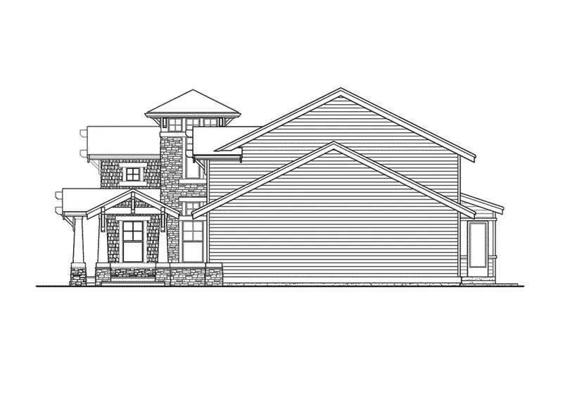 Country House Plan Right Elevation - Jesse Belle Craftsman Home 071D-0107 - Search House Plans and More