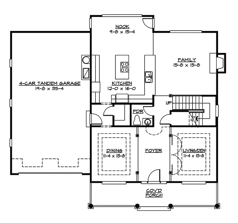 Colonial House Plan First Floor - Flintlock Country Farmhouse 071D-0117 - Search House Plans and More