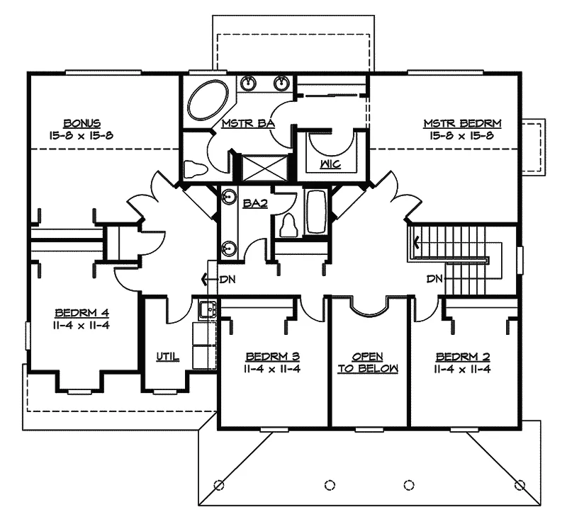 Colonial House Plan Second Floor - Flintlock Country Farmhouse 071D-0117 - Search House Plans and More