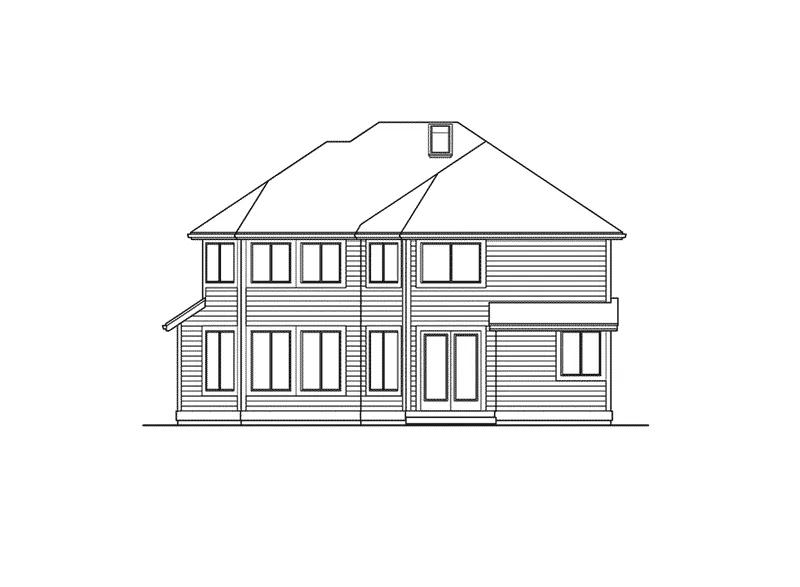 Arts & Crafts House Plan Rear Elevation - Wealden Tudor Home 071D-0120 - Shop House Plans and More