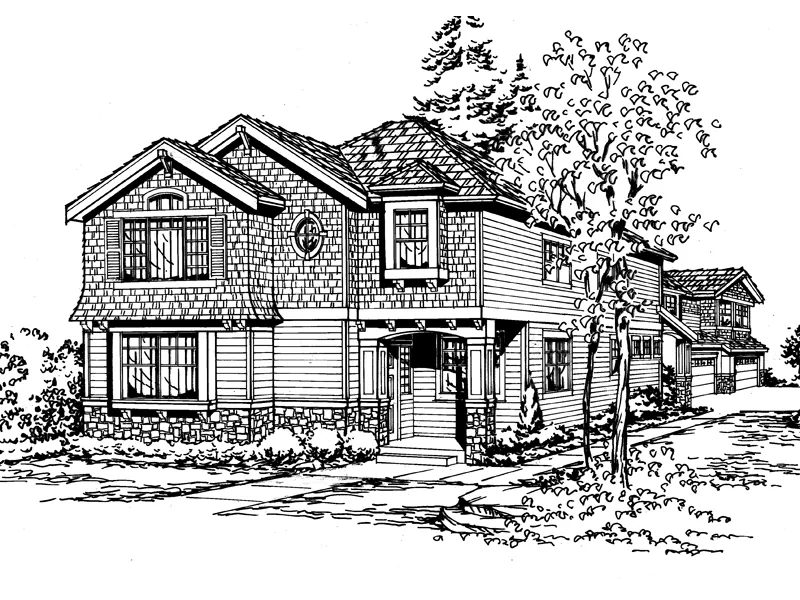 Arts & Crafts House Plan Front Image of House - Norman Spring Shingle Style 071D-0121 - Shop House Plans and More