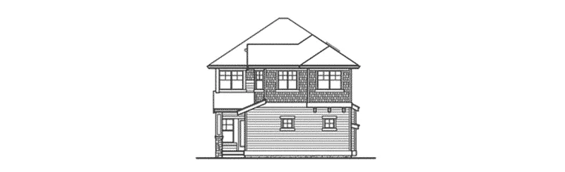 Arts & Crafts House Plan Rear Elevation - Norman Spring Shingle Style 071D-0121 - Shop House Plans and More