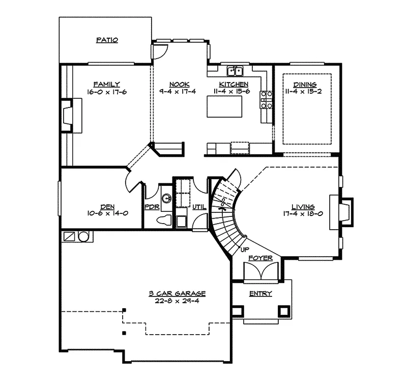 Luxury House Plan First Floor - Pitman Hill Contemporary Home 071D-0124 - Shop House Plans and More