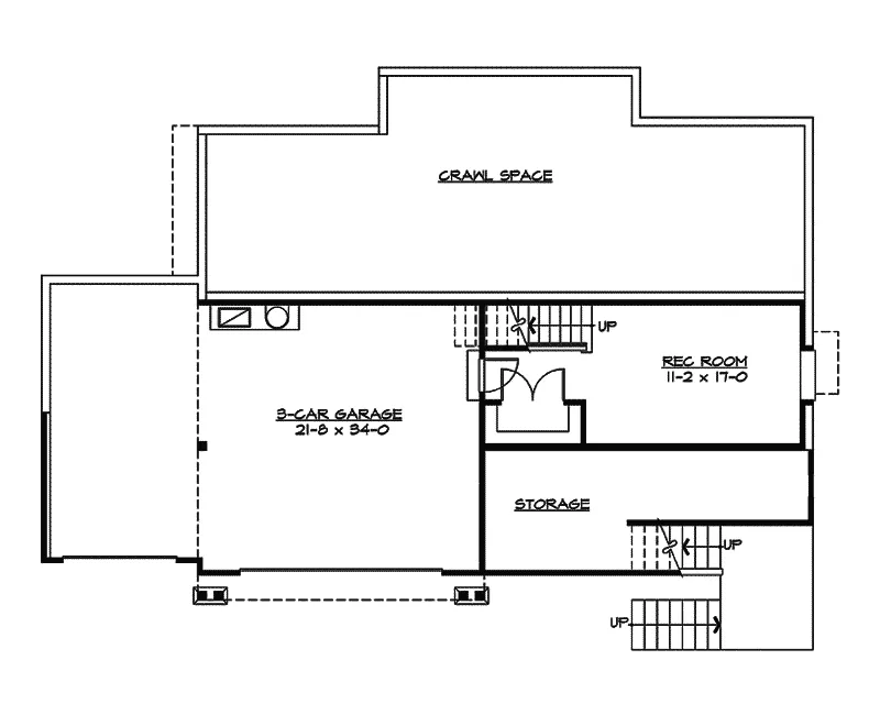 Contemporary House Plan Lower Level Floor - Fremont Place Craftsman Home 071D-0128 - Search House Plans and More