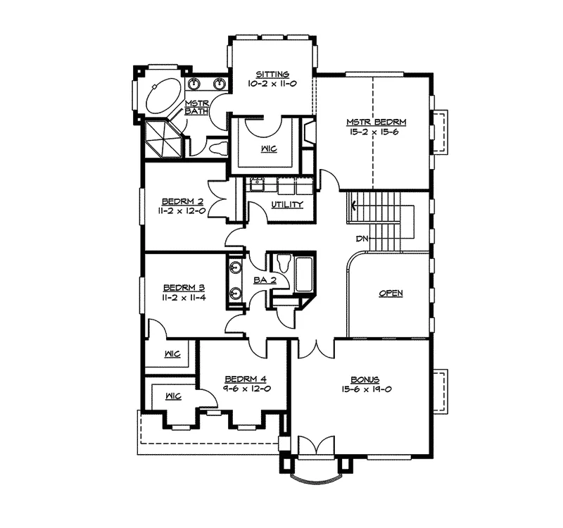 Craftsman House Plan Second Floor - Cloudcroft Craftsman Home 071D-0139 - Search House Plans and More