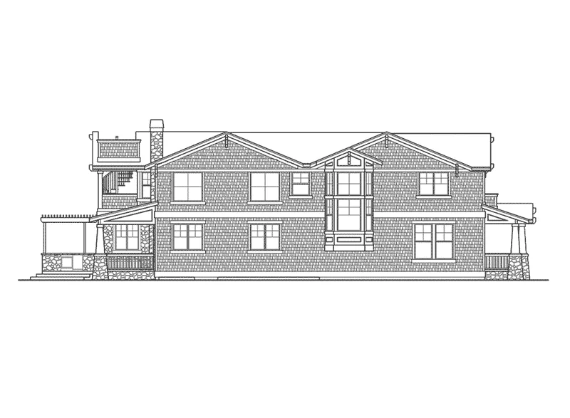 Craftsman House Plan Left Elevation - Valley Forge Craftsman Home 071D-0149 - Shop House Plans and More