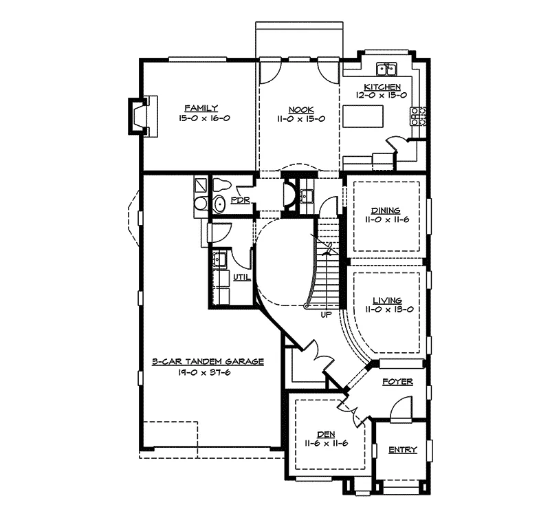 Southern House Plan First Floor - Royal Pines English Cottage 071D-0151 - Shop House Plans and More