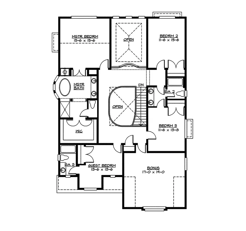 Traditional House Plan Second Floor - Seclusion Point Cottage Home 071D-0153 - Shop House Plans and More