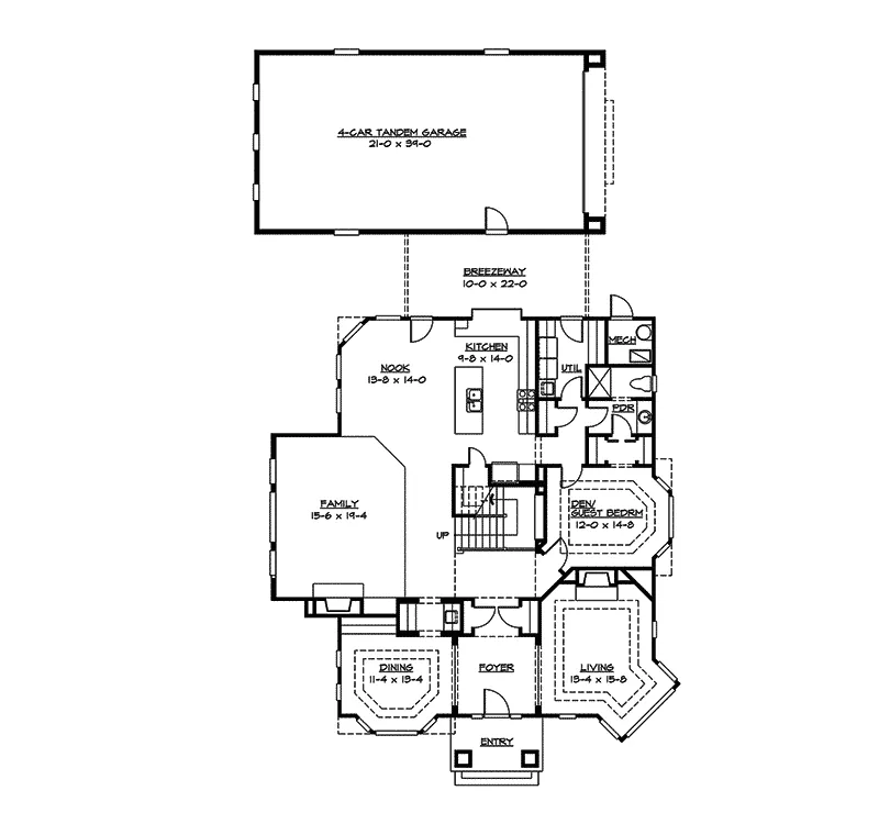 Luxury House Plan First Floor - Fauna Craftsman Home 071D-0157 - Search House Plans and More