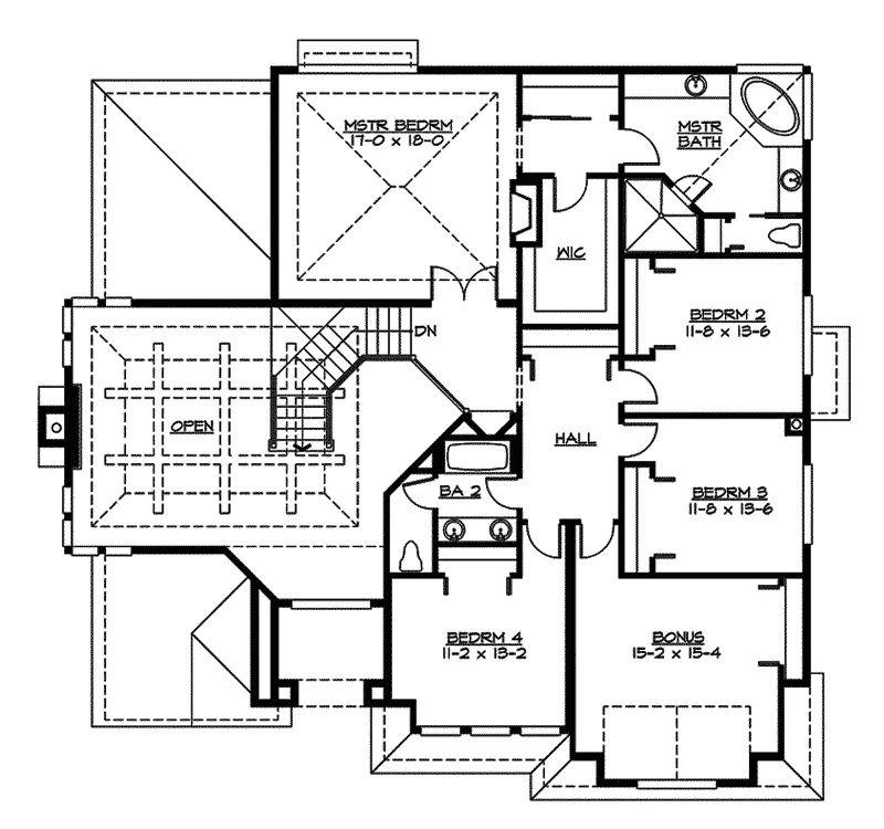 Southern House Plan Second Floor - Moravia Luxury Southern Home 071D-0161 - Shop House Plans and More