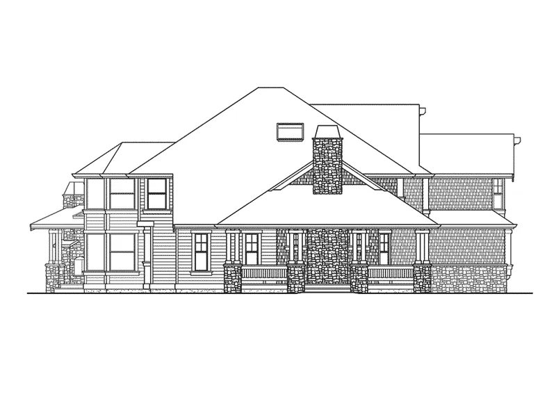 Craftsman House Plan Left Elevation - Thistledale Farmhouse 071D-0163 - Shop House Plans and More