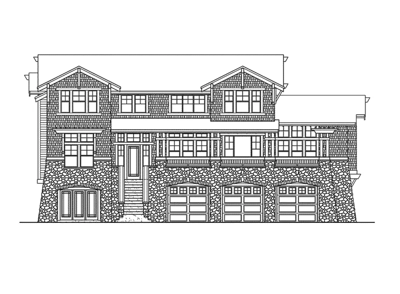 Luxury House Plan Front Elevation - Messina Craftsman Home 071D-0173 - Shop House Plans and More