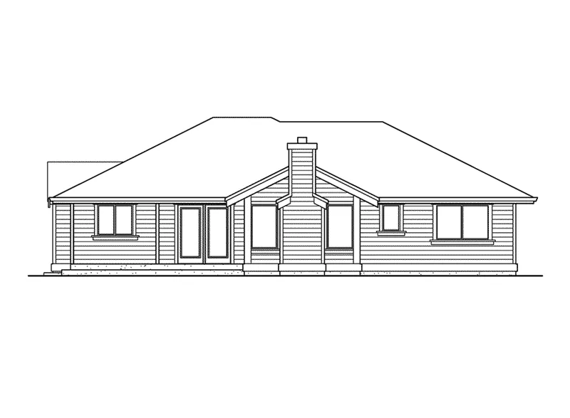 Ranch House Plan Rear Elevation - Fox Ridge Rustic Country Home 071D-0215 - Search House Plans and More