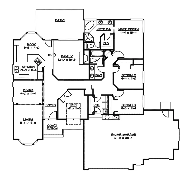 Country House Plan First Floor - Whispering Pine Traditional 071D-0219 - Shop House Plans and More