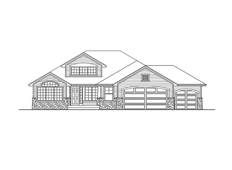 Traditional House Plan Front Elevation - Jade Forest Country Ranch Home 071D-0220 - Search House Plans and More
