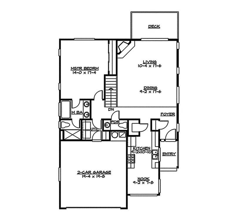 Ranch House Plan First Floor - Ridgepoint Rustic Ranch Home 071D-0224 - Shop House Plans and More