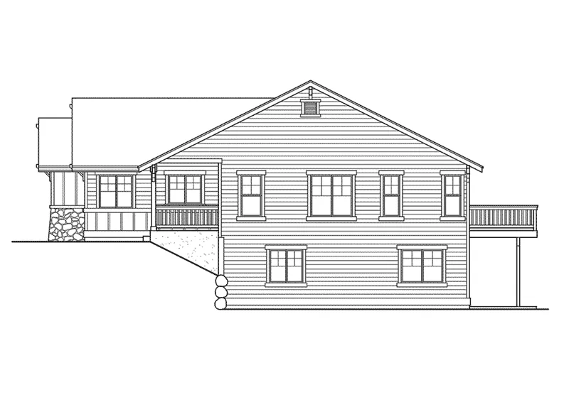 Ranch House Plan Right Elevation - Ridgepoint Rustic Ranch Home 071D-0224 - Shop House Plans and More